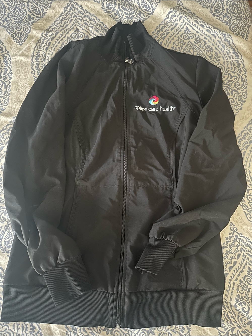 Option Care Health Black Lightweight Zip-Front Jacket